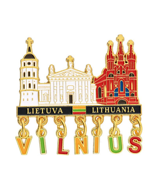 Metalinis magnetas Vilnius su kabančiomis raidėmis
